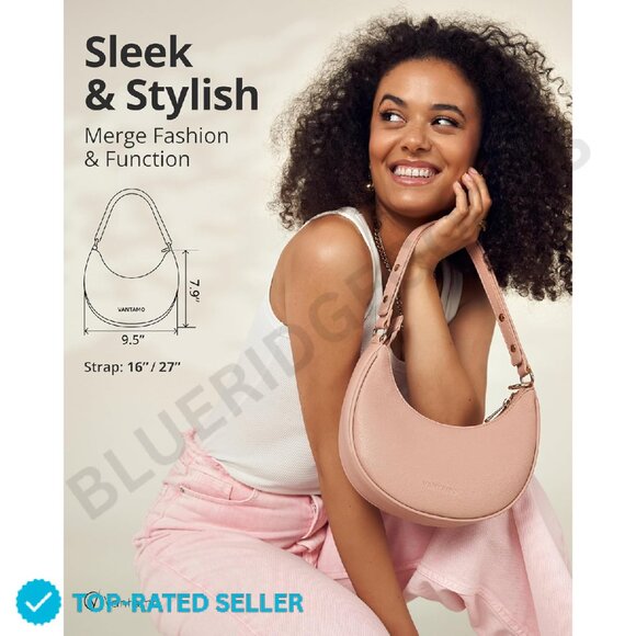 Brand New Vantamo Clutch Pink Half Moon RFID